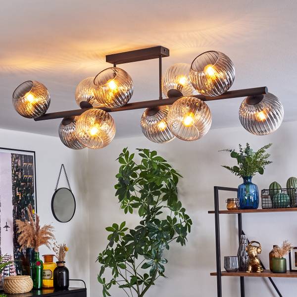 Deckenleuchte Cesaro Grau - Gelb - Metall - 24 x 16 x 110 cm