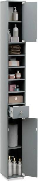 Badschrank VH32988SD Grau - Holzwerkstoff - 20 x 180 x 20 cm
