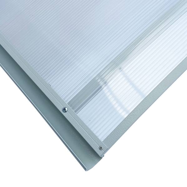 Vordach R-1501 RAL 7035 Grau - Aluminium - 150 x 20 x 70 cm