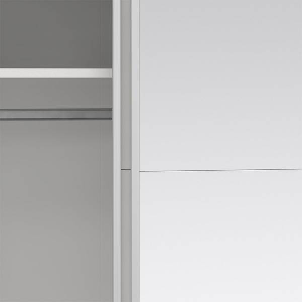 Kledingkast Bergamo wit - plaatmateriaal op houtbasis - textiel - 179 x 221 x 67 cm