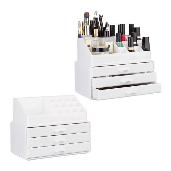 2 x Make Up Organizer weiß Weiß