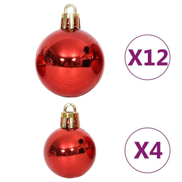 Boules de noël 3028562 (lot de 108) Rot - Weiß - Kunststoff - 1 x 1 x 1 cm