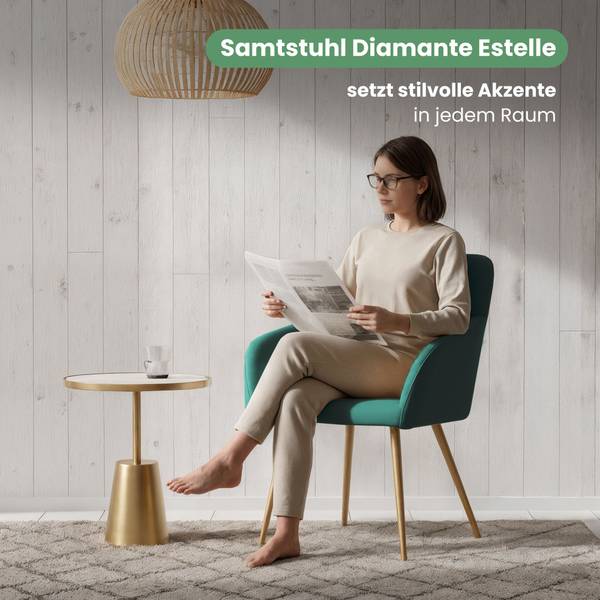 CHAISE ESTELLE Lot de 2 Vert - Doré