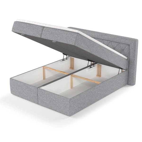 Premium Boxspringbett Jayleen Grau - Liegefläche Breite: 140 cm
