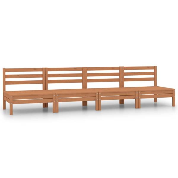 Loungeset 3008532 set van 4 bruin - grenenhout - 64 x 63 x 64 cm