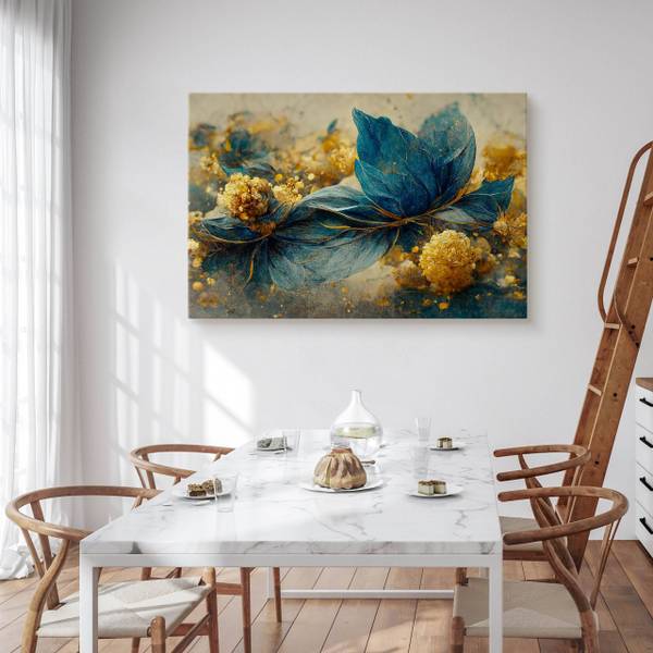 Leinwandbild Motiv Blätter 120 x 80 x 80 cm