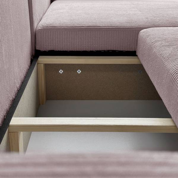 Ecksofa PRESTIGE XL mit Schlaffunktion Pink - Polyester - 277 x 83 x 143 cm