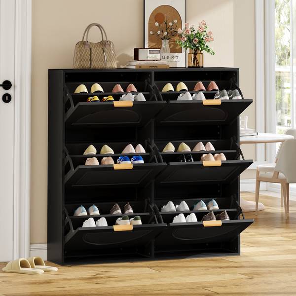 Schuhkipper SHEFLine Ⅲ Schwarz - Holzwerkstoff - 118 x 115 x 25 cm