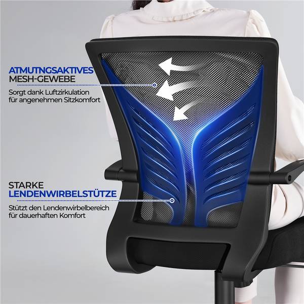 Bürostuhl ARD43 2er Set Schwarz - Kunststoff - 59 x 102 x 59 cm