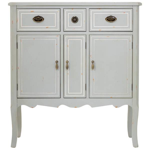 Buffet Salazar Gris - Bois massif - 90 x 9 x 38 cm