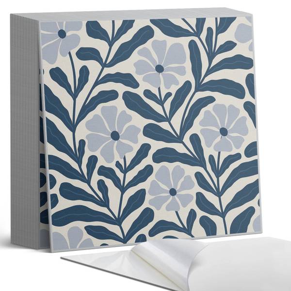 Vinylfliese BlumePflanz 20er-Set Blau - Vinyl - 20 x 20 x 1 cm