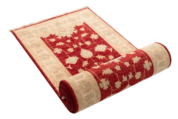 Loper Vloerkleed Ziegler XXXVII rood - wol - 62 x 1 x 306 cm