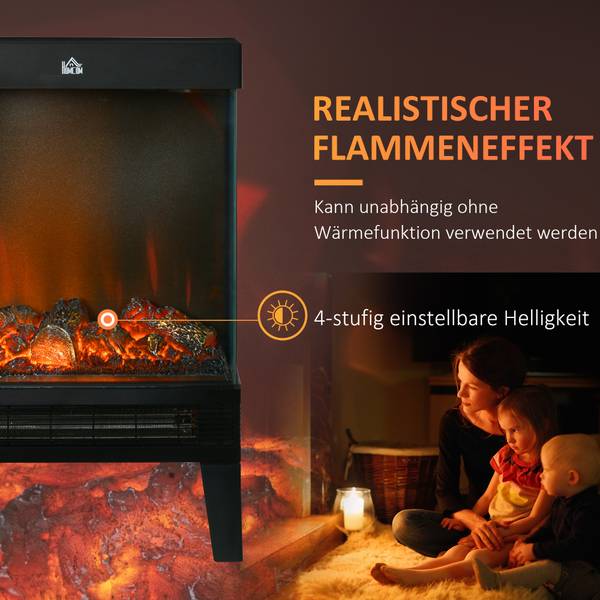 Elektrokamin 820-301V90BK Schwarz - Stahl - 20 x 62 x 41 cm