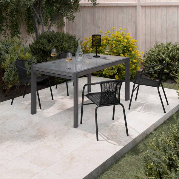 Gartenstuhl AMORA 1 Schwarz - Metall - Kunststoff - 52 x 72 x 61 cm