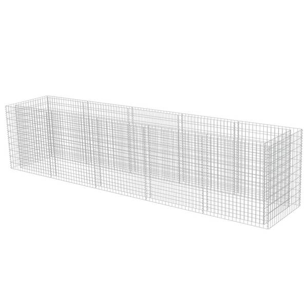 Gabionen-Hochbeet 296088 Silber - Stahl - 90 x 100 x 450 cm