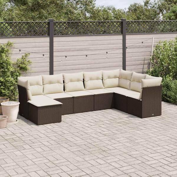 Garten-Lounge-Set 3034258-1 8-teilig Braun - Creme