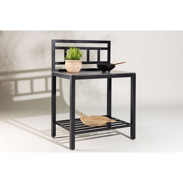 Buitenkeuken Alicante zwart - metaal - 60 x 128 x 90 cm