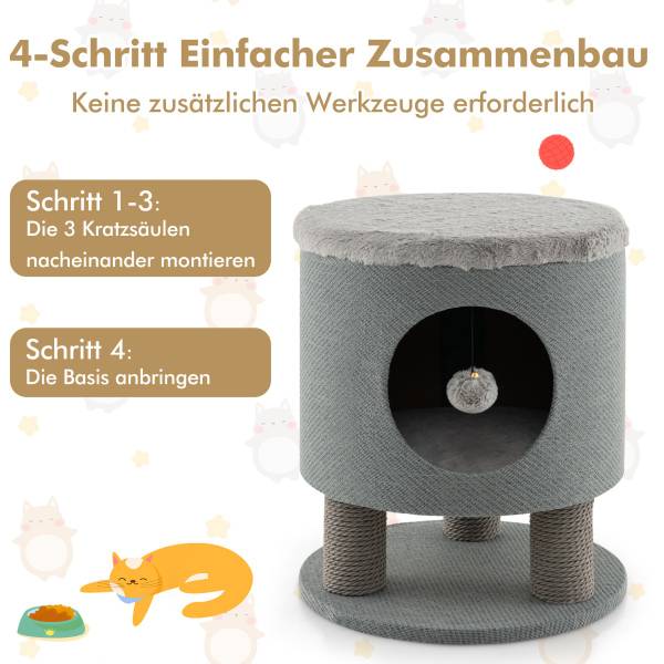 Kratzbaum PV10098GR Grau - Holzwerkstoff - 40 x 47 x 40 cm