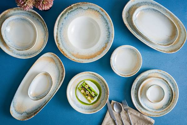 Kommetjes Knidos  set van 2 porselein - 18 x 2 x 18 cm