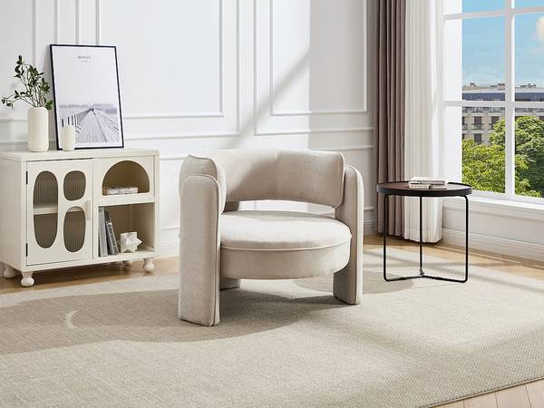 Sessel mit gerader Rückenlehne ZORIMO Beige - Textil - 91 x 73 x 86 cm