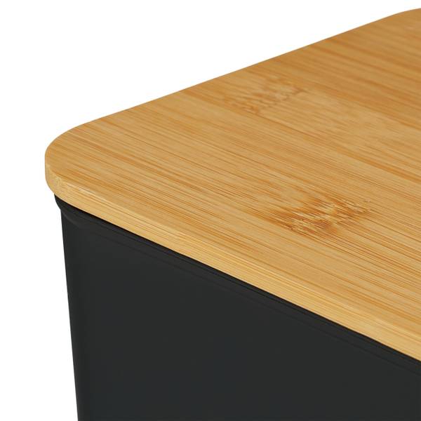 Aufbewahrungsbox mit Deckel 2er Set Schwarz - Hellbraun