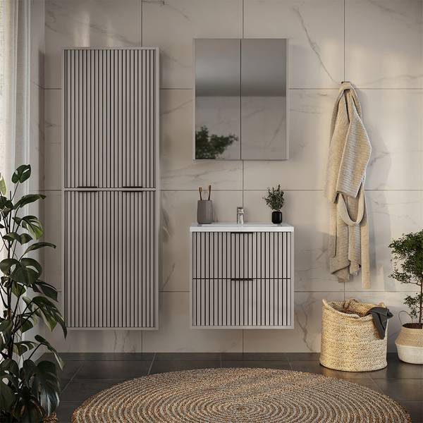 Meubles bain Ruford 59634 lot de 4 Beige - Acier - 60 x 57 x 45 cm