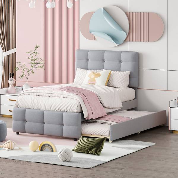 Polsterbett-BB1105 Grau