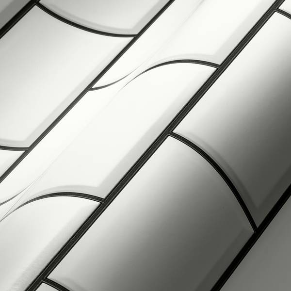 Tapete Fliesenspiegel Weiß Schwarz Schwarz - Weiß