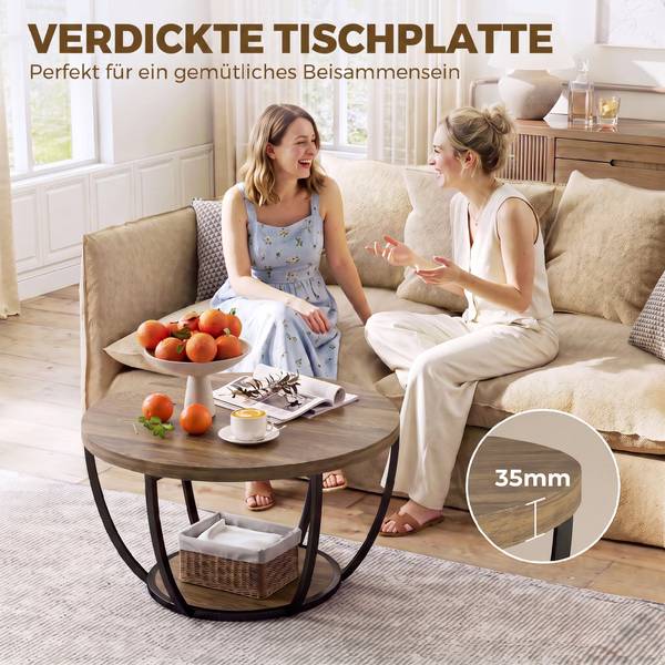 Couchtisch 83B-870V00BN Braun - Eisen - 80 x 44 x 80 cm