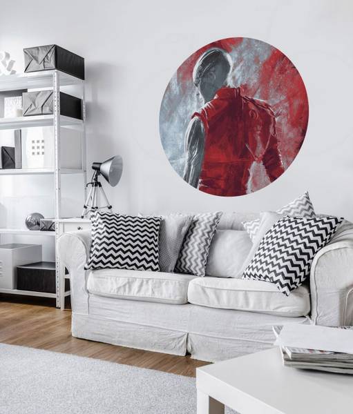 Selbstklebende Wandtattoo 611779 Rot - Vinyl - 128 x 128 x 128 cm