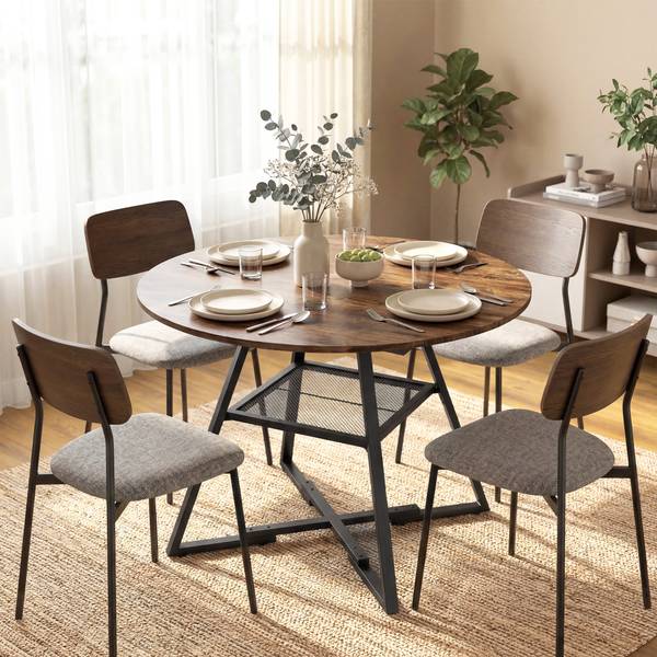 Eettafel 83A-478V00RB bruin - plaatmateriaal op houtbasis - 100 x 76 x 100 cm