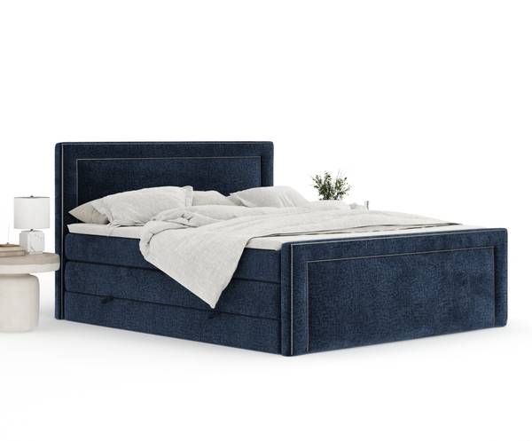 Boxspringbett Luxora Marineblau - Liegefläche Breite: 160 cm