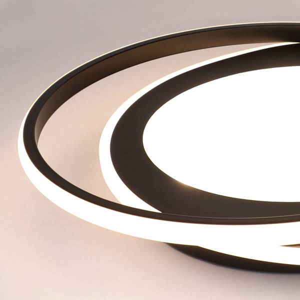 LED Deckenleuchte Sonnensystem Schwarz - Metall - 48 x 7 x 49 cm