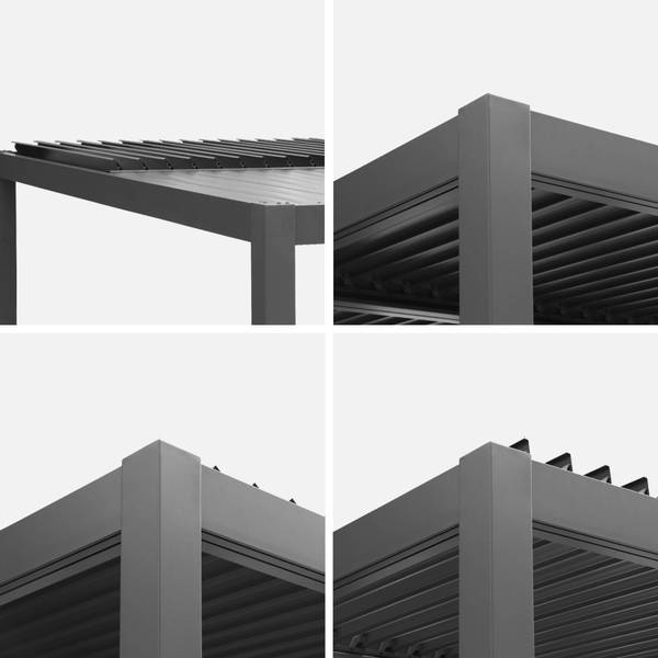 Pergola Lamellendach Palace Grau - Metall - 292 x 232 x 392 cm