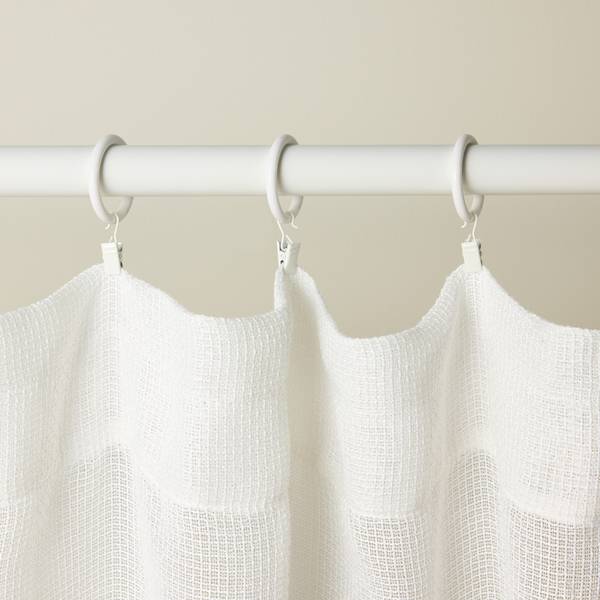 VORHANG MIT VISKOSE Leiva Weiß - Polyester - 140 x 1 x 250 cm
