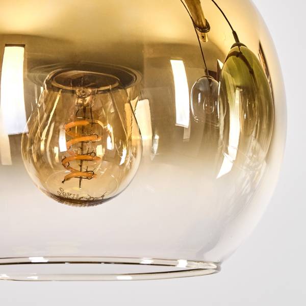 Pendelleuchte Cesaro Blau - Gold - Grün - Holzwerkstoff - Metall - 34 x 29 x 123 cm