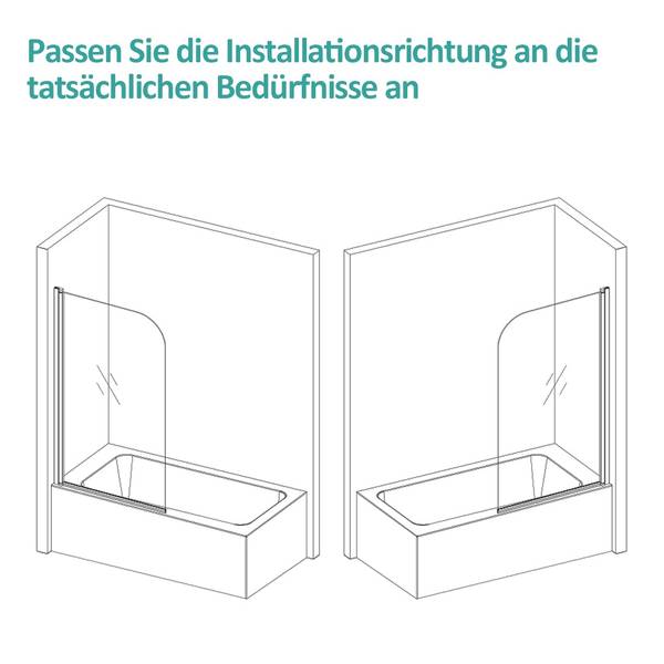 Badewanne Duschwand NFASS90E Tiefe: 90 cm