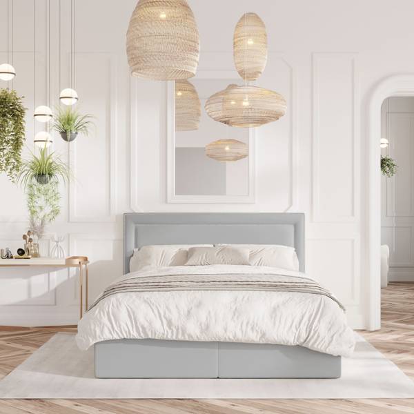 Boxspringbett Annecy Bonell Federkern Grau - Breite: 140 cm