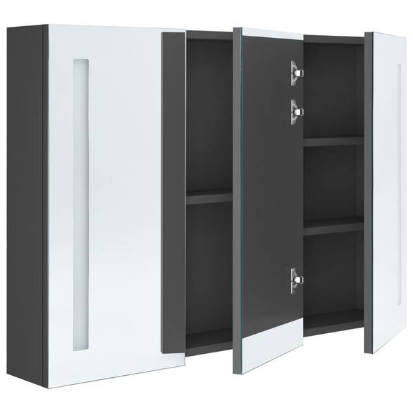 LED-Spiegelschrank D4083 Grau - 14 x 62 x 89 cm