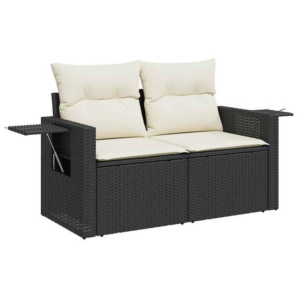 Salon de jardin 3037096-4 (lot de 7) Noir - Crème