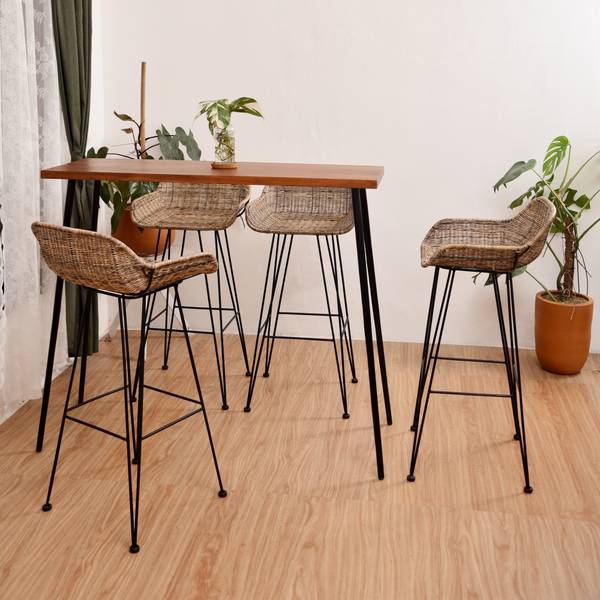 Barhocker REOK 2er Set Braun - Metall - 48 x 96 x 48 cm