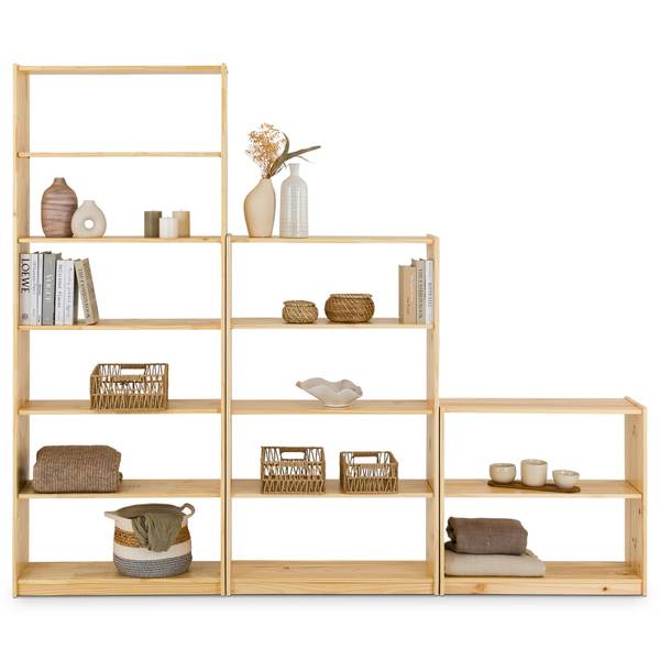 Regalset MELLY 3er Set Braun - Kiefer - 240 x 200 x 30 cm