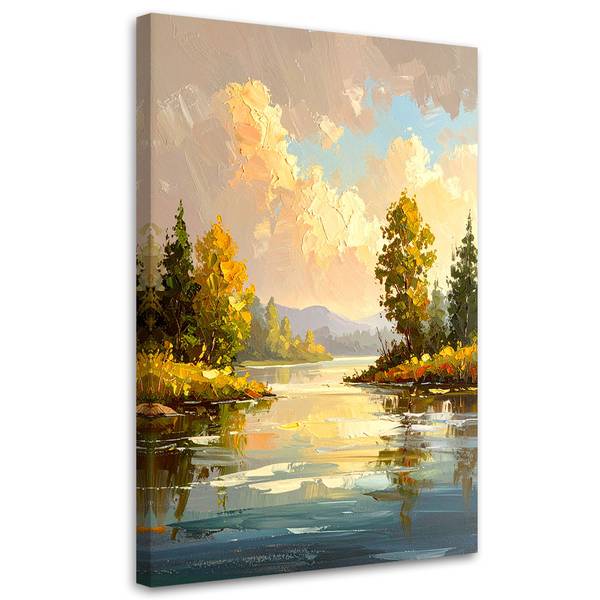 Wandbild see bäume landschaft natur 80 x 120 cm