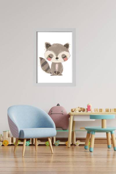 Kinderbild Eichhörnchen Holzwerkstoff - Naturfaser - 2 x 33 x 43 cm