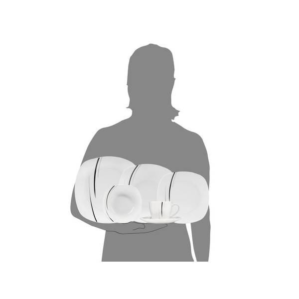 36-tlg. Kombiservice Bilgola Weiß - Porzellan - 35 x 29 x 43 cm