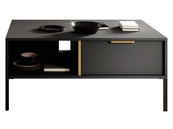 Couchtisch Lars 2S  Gold - Grau - Holzwerkstoff - 60 x 44 x 97 cm