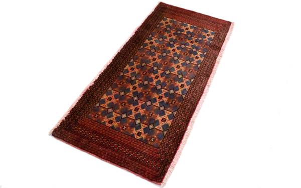 Handgeknüpft Kurzflorteppiche Rot - Wolle - 60 x 1 x 130 cm