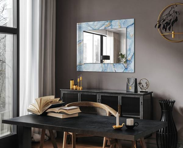 Wandspiegel Abstraktes Marmormuster Höhe: 80 cm