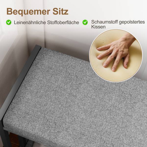 Schuhbank 837-608V90GY Grau - Polyester - 30 x 46 x 86 cm