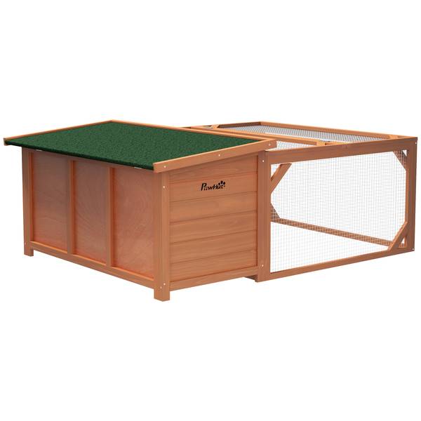 Kaninchenstall BB7115 Orange - Massivholz - 55 x 23 x 108 cm